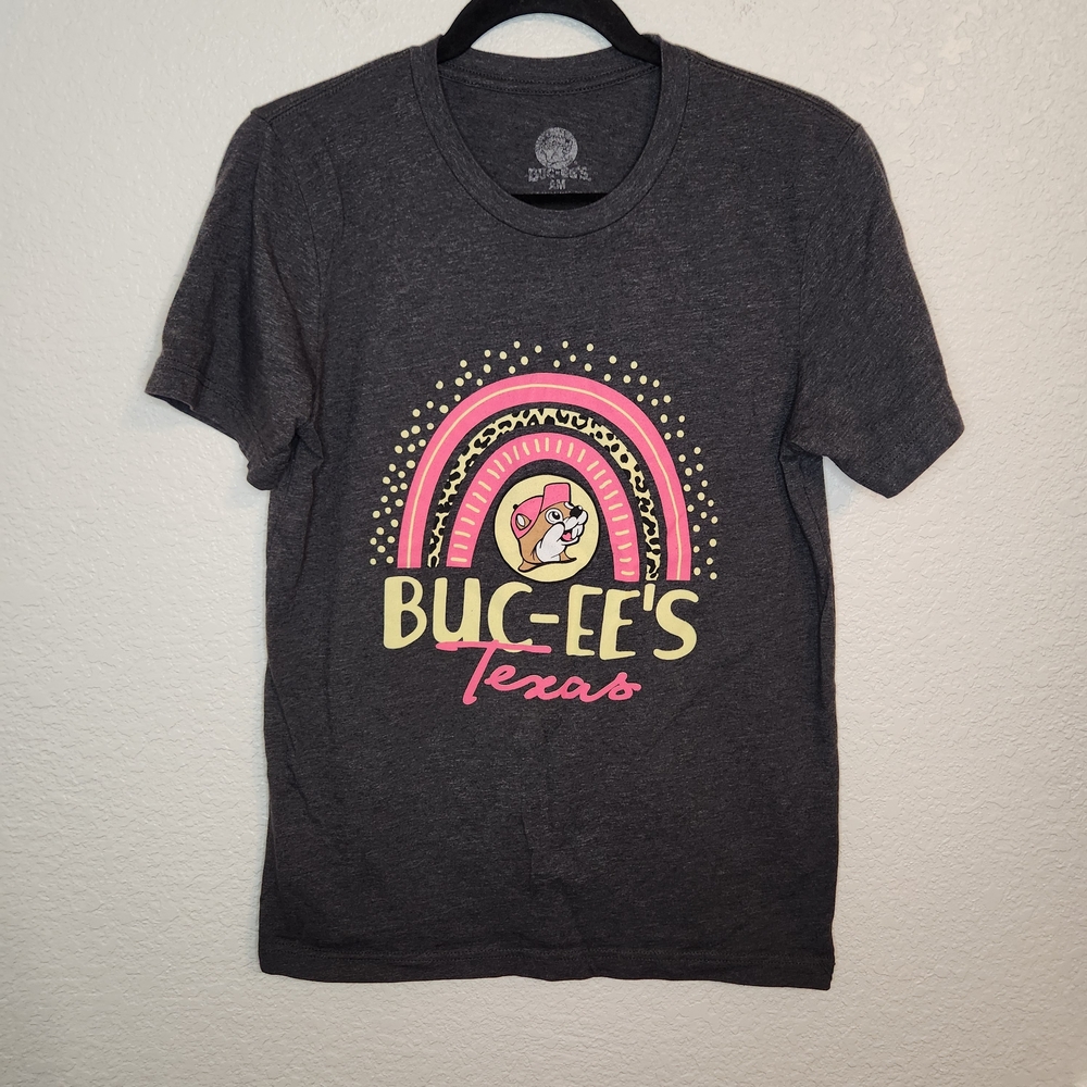 Buc-ee's Texas Pink Logo Soft T Shirt Grey Size Adult M - Picture 4 of 9